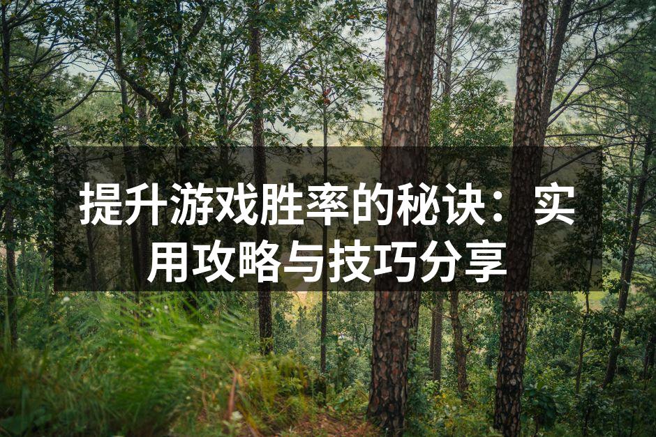 掌握游戏策略,提升胜率